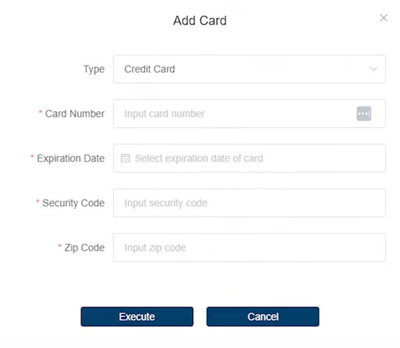 Input Payment Method