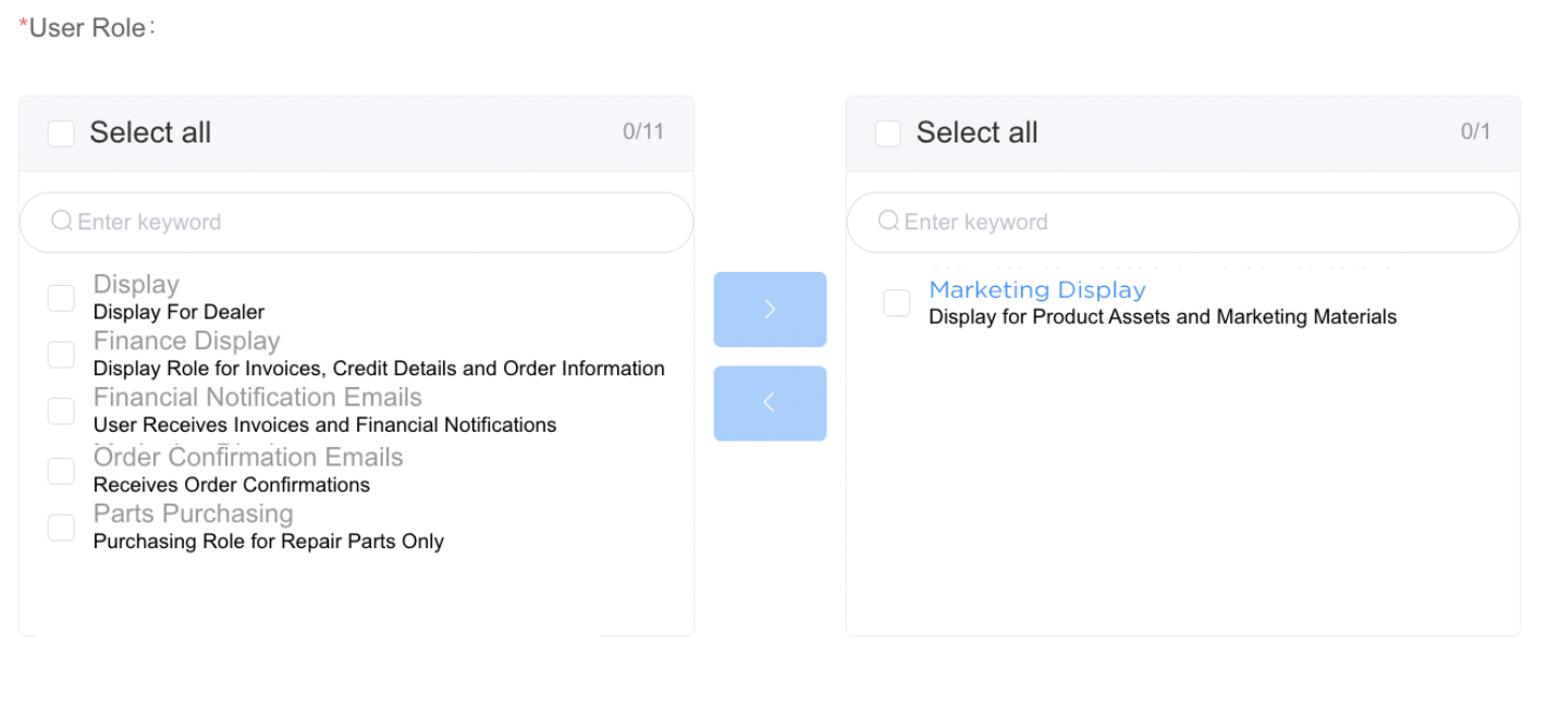 Marketing Display Role